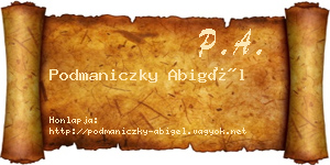 Podmaniczky Abigél névjegykártya